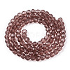 Faceted(32 Facets) Round Glass Beads Strands X-EGLA-J042-4mm-06-2