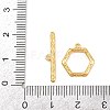 Hexagon Brass Toggle Clasps KK-G548-40G-4