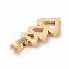 304 Stainless Steel Pendants STAS-I127-018G-2