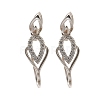 925 Sterling Silver Clear Cubic Zirconia Ice Pick Pinch Bails STER-R011-06P-1