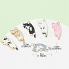 10Pcs 5 Style Printed Alloy Pendants ENAM-YW0003-61-3