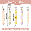 5Pcs 5 Colors Daisy Silicone Pendant Decorations HJEW-FH0001-71-2