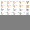 Unicraftale 60Pcs Square & Heart 304 Stainless Steel Ear Stud Components DIY-UN0002-76-1