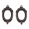 Zinc Alloy Link Cabochon Settings PALLOY-WH0001-35R-2
