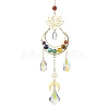 7 Chakra Gemstone & Lotus Moon Hanging Ornaments HJEW-TA00176-1