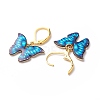 Alloy Enamel Butterfly Dangle Leverback Earrings EJEW-JE05045-4