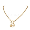 Round White Shell Pearl & 304 Stainless Steel Sun Moon Pendant Necklaces NJEW-JN05649-3