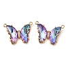 Brass Pave Faceted Glass Connector Charms FIND-Z020-03N-1