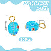 30Pcs Millefiori Glass Pendants PALLOY-AR00045-2