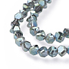 Electroplate Transparent Glass Beads Strands EGLA-L016-FR-A05-2