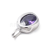 925 Sterling Silver Cubic Zirconia Oval Charms STER-S006-01S-B-2