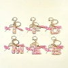 Letter A~Z Transparent Glitter Resin Pendant Keychains KEYC-FZ00024-04-8