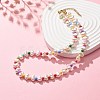 ABS Plastic Pearl Beaded Necklace with Acrylic Beads for Women NJEW-JN03881-2