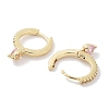 Brass Pave Cubic Zirconia Heart Hoop Earrings for Women EJEW-L269-131G-3