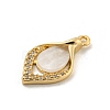 Brass Micro Pave Clear Cubic Zirconia Pendants KK-P263-16B-KCG-2