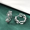 Brass Clear Cubic Zirconia Hoop Earrings EJEW-Q016-02P-4