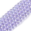 Electroplate Transparent Glass Beads Strands GLAA-T032-T4mm-AB01-1