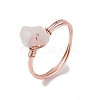 Natural Rose Quartz Chips Finger Ring RJEW-L082-03RG-04-2