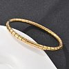 Texture 304 Stainless Steel Bangles for Women BJEW-Z092-14G-1