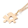 304 Stainless Steel Puzzle Piece Pendant Necklaces Sets NJEW-JN03516-01-4