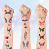10 Sheets 10 Colors Butterfly Pattern Glitter Body Art Tattoos AJEW-SP0002-80-7