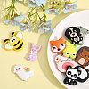 12Pcs 12 Style Silicone Focal Beads SIL-CA0002-09-5