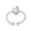 Natural Moonstone Open Cuff Ring RJEW-M166-04P-A-3