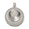 Brass Micro Pave Clear Cubic Zirconia Pendants KK-N254-118P-02-1