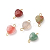 Natural & Synthetic Mixed Gemstone Connector Charms PALLOY-JF01862-1