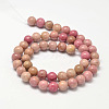Round Natural Rhodonite Beads Strands G-K092-6mm-2