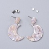 Cellulose Acetate(Resin) Crescent Moon Dangle Earrings EJEW-JE03424-M-2
