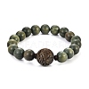 Green Sandalwood Mala Bead Bracelets BJEW-S140-03B-5