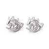 Brass Pave Clear Cubic Zirconia Pendants KK-T081-01P-1