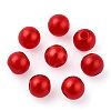 Spray Painted ABS Plastic Imitation Pearl Beads OACR-T015-05A-13-3