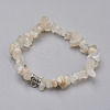 Natural White Moonstone Beads Stretch Bracelets BJEW-JB03860-02-1