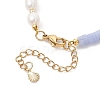Synthetic Blue Lace Agate & Cultured Freshwater Pearl Beaded Bracelets for Women BJEW-JB13249-01-4
