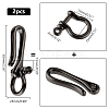 2Pcs Brass Shackle Clasps with Brass S Hook Clasps KK-PH0006-13-2
