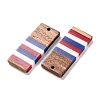 Independence Day Opaque Striped Resin & Walnut Wood Pendants RESI-U010-02X-2