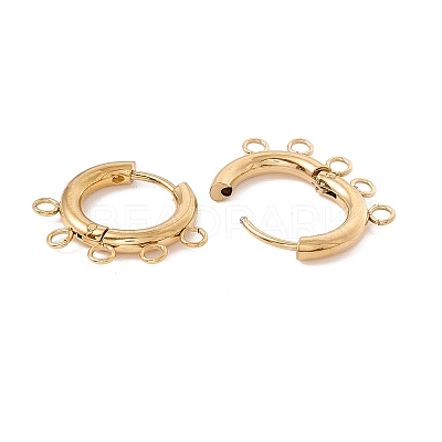 Ion Plating(IP) 304 Stainless Steel Hoop Earring Findings X-STAS-D183-01G-1