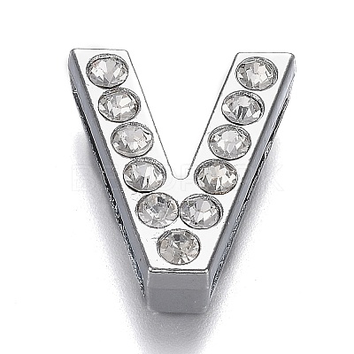 Alloy Letter Slide Charms RB-F034-01V-P-RS-1
