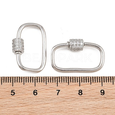 Brass Micro Pave Cubic Zirconia Screw Carabiner Lock Charms FIND-WH0518-96A-P-1