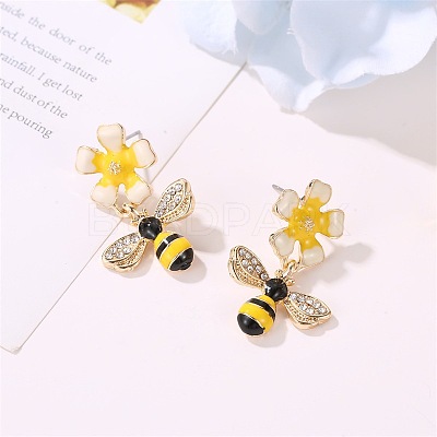 Alloy Enamel Dangle Stud Earrings FS-WG4CB67-01-1