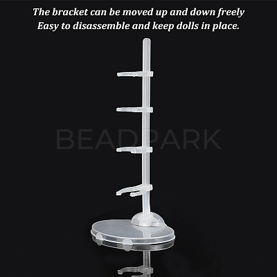 Transparent Plastic Adjustable Doll Standing Bracket AJEW-WH0312-72-1