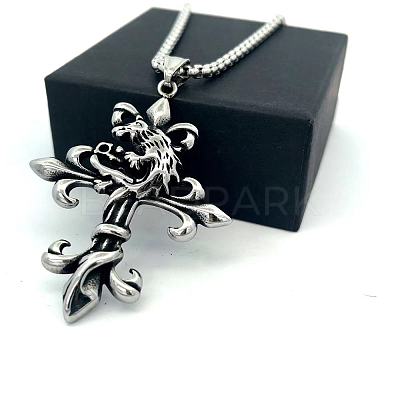 Vintage Gothic Cross Tengu Pendant 304 Stainless Steel Necklaces MY8388-1