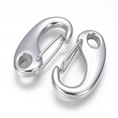 Tarnish Resistant 304 Stainless Steel Push Gate Snap Keychain Clasp Findings LS-STAS-G143-11B-1