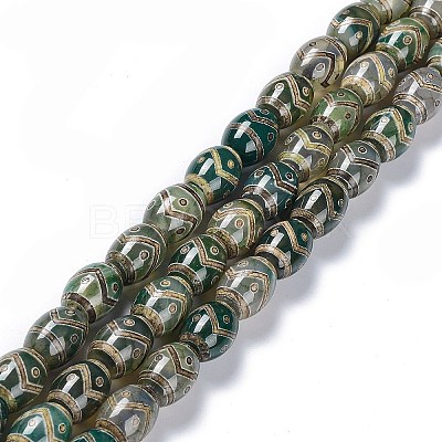 Tibetan Style dZi Beads Strands TDZI-E005-01G-1