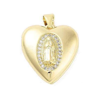 Rack Plating Brass Micro Pave Clear Cubic Zirconia Pendants KK-A208-04G-01-1