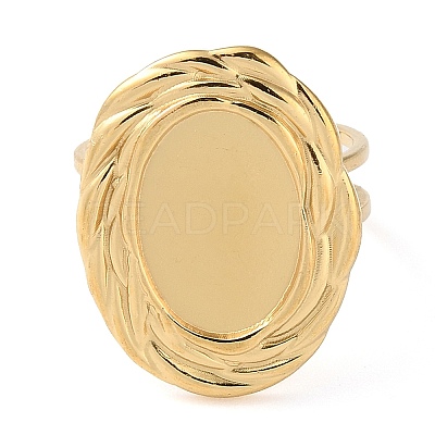304 Stainless Steel Open Cuff Ring Components STAS-Q308-05G-1