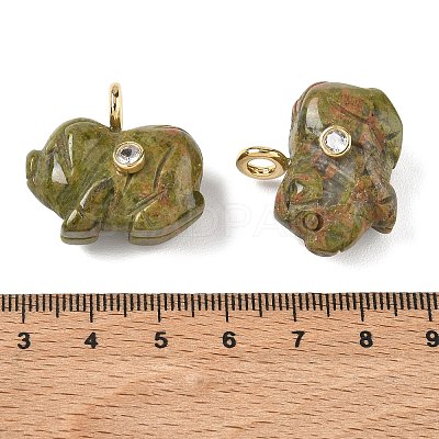 Natural Unakite Carved Pendants GG-CBA105B-03B-G-1