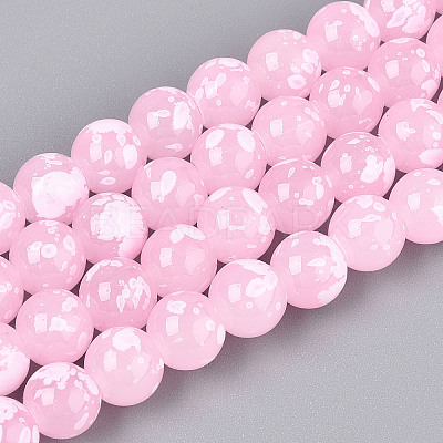 Baking Paint Glass Beads Strands DGLA-N015-8mm-02-1